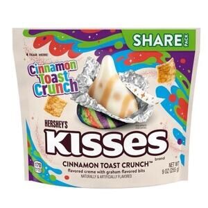 New Hershey's Kisses Cinnamon Toast Crunch Edition Discontinued Sharing Size